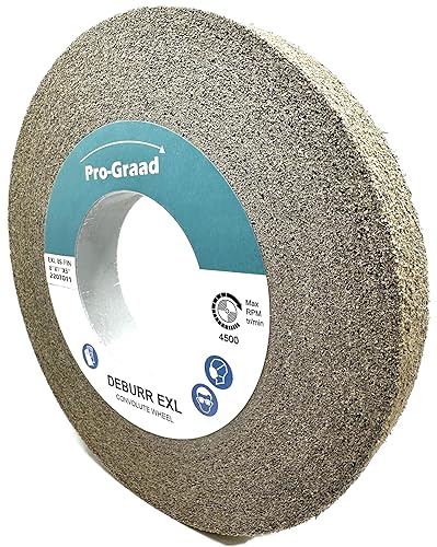 Miniatura 46 de EXL 09549 - Rueda de desbarbado, 6 x 1 pulgada x 1 pulgada fina, carburo de silicio, rueda de desbarbado, acabado y pulido de metal, convoluto, 09549