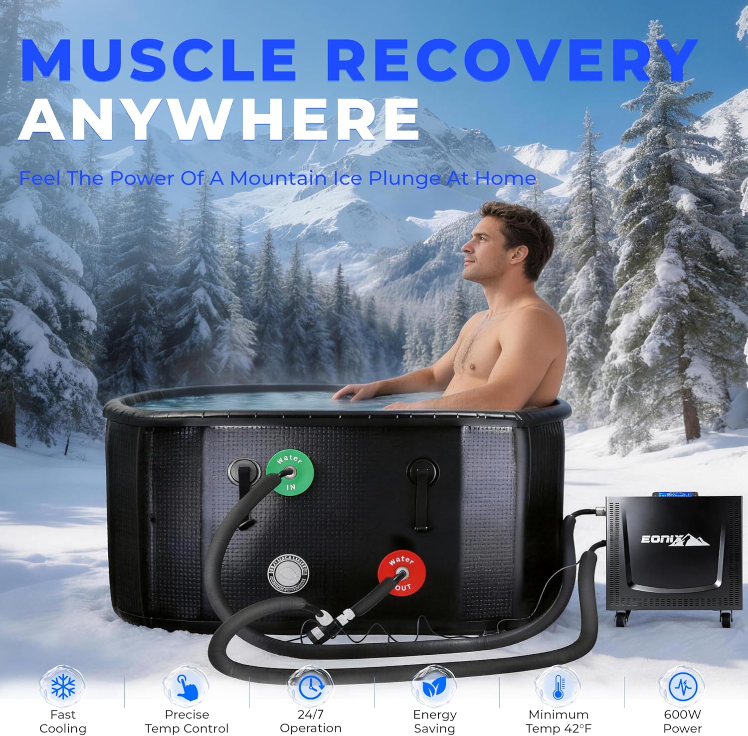 Ice Bath Chiller for Cold Plunge,1/3 HP Ice Bath Chiller with Household Submersible Water Pump,Insulation pipe, Ideal for Cold Bath Plunge Tub