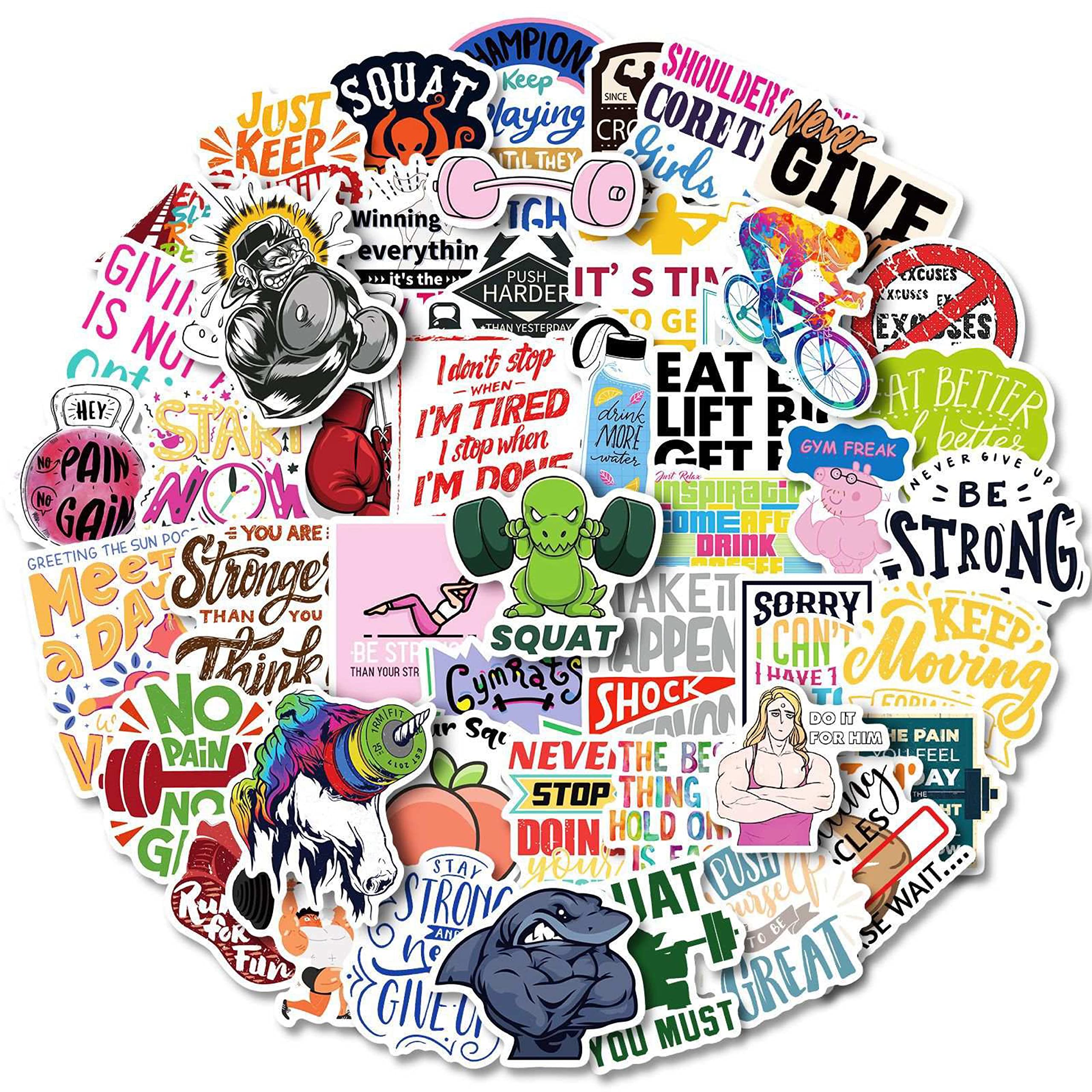 Hntr Fitness Hntr® Stickers | 50 Motivational Stickers For Journals, Gym Planners & Wellness Goals