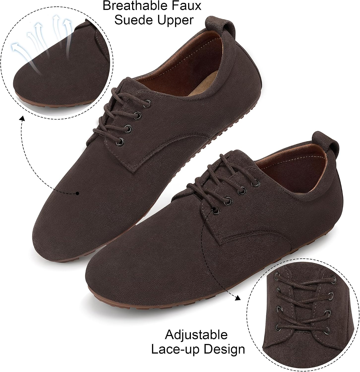 Ecetana Loafers for Women Work Shoes Comfortable Dressy Lace Up Penny Loafer for Casual Business Driving