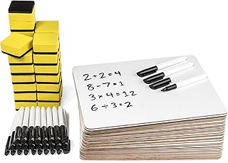Blue Summit Supplies 30 Pack Dry Erase Lapboard Classroom Set, Includes 30 Whiteboards 9 x 12 Inch, 30 Markers, 30 Eraser...