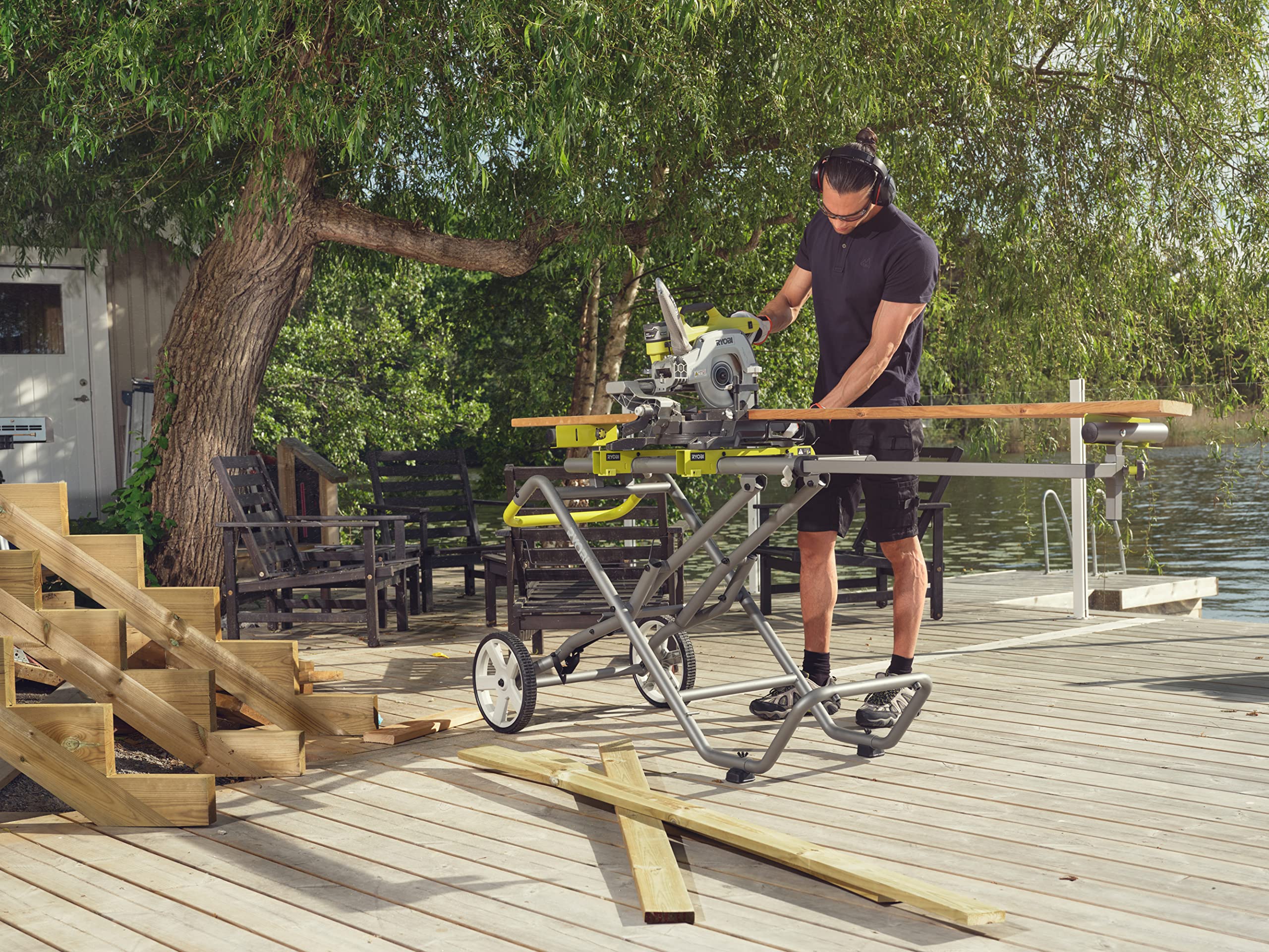 RYOBI Podstawa piły ukośnej RLS02, pasuje do piły ukośnej EMS254L, EMS216L, EMS190DCL, EMS2026SCLHG