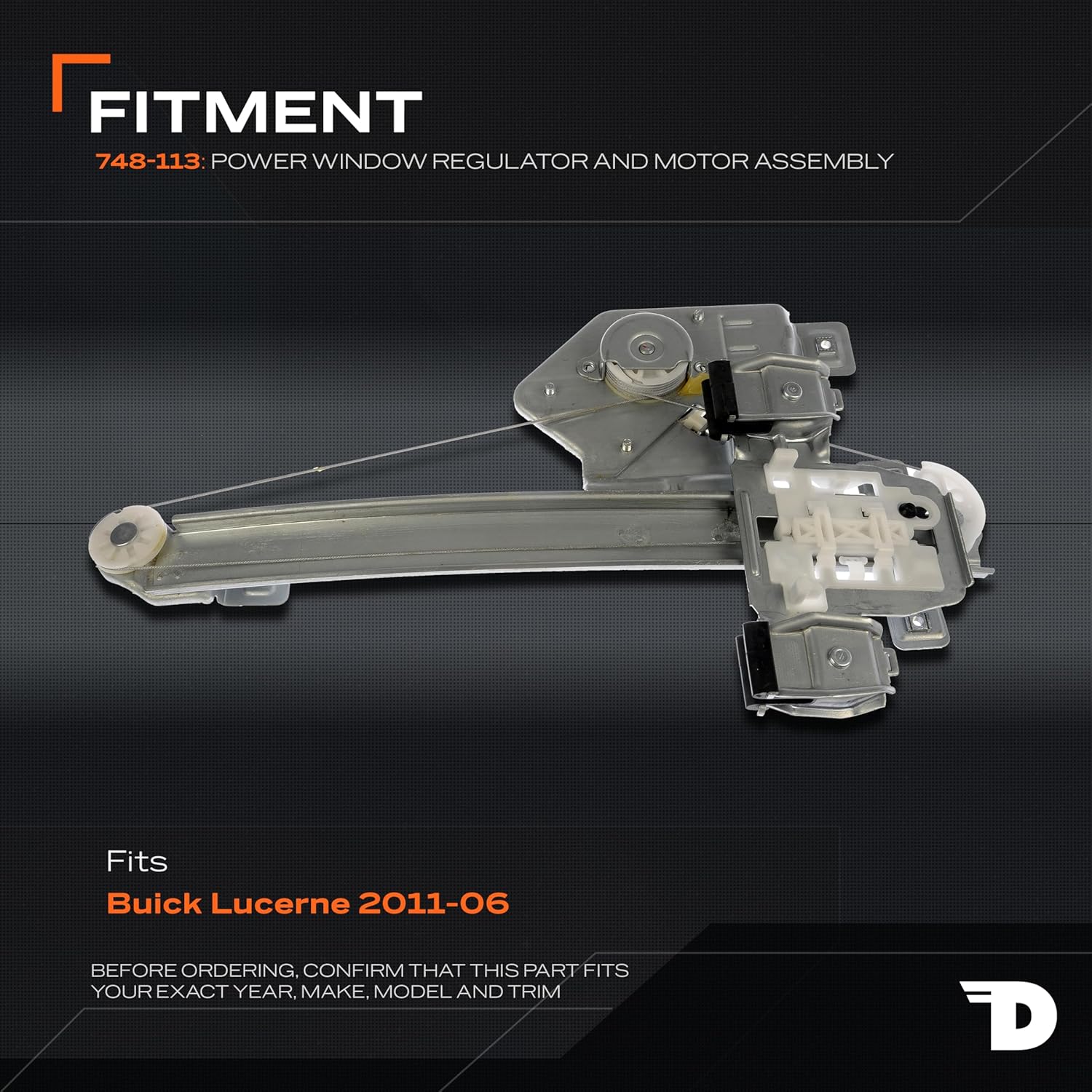 Dorman 748-113 Rear Passenger Side Power Window Regulator and Motor Assembly Compatible with Select Buick Models