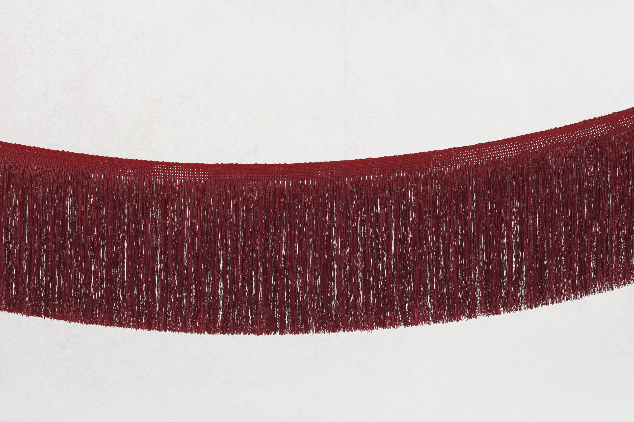 Premdas lace Fringe Tassel Ribbon Design 6inch (15cm) Wide Western Dress Outfit for Girls Stylish lace Boarder Embroidery Fringe Trim Tassel Ribbon Design 9meter (Maroon)