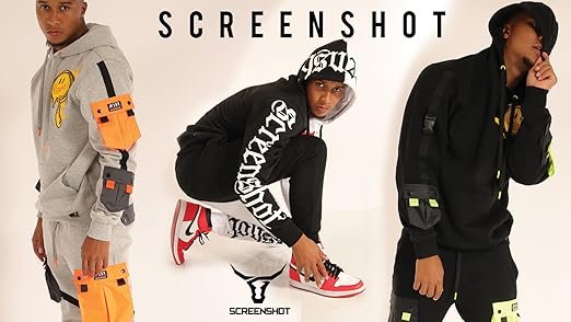 Amazon.com: SCREENSHOT-F1122 Mens Urban Hip Hop Premium Fleece