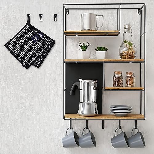 Miniatura 6 de Encasa Homes - Agarraderas para horno y microondas de 8 pulgadas (juego de 2 piezas) para cocina, cocinar y hornear, resistentes al calor, gruesas y