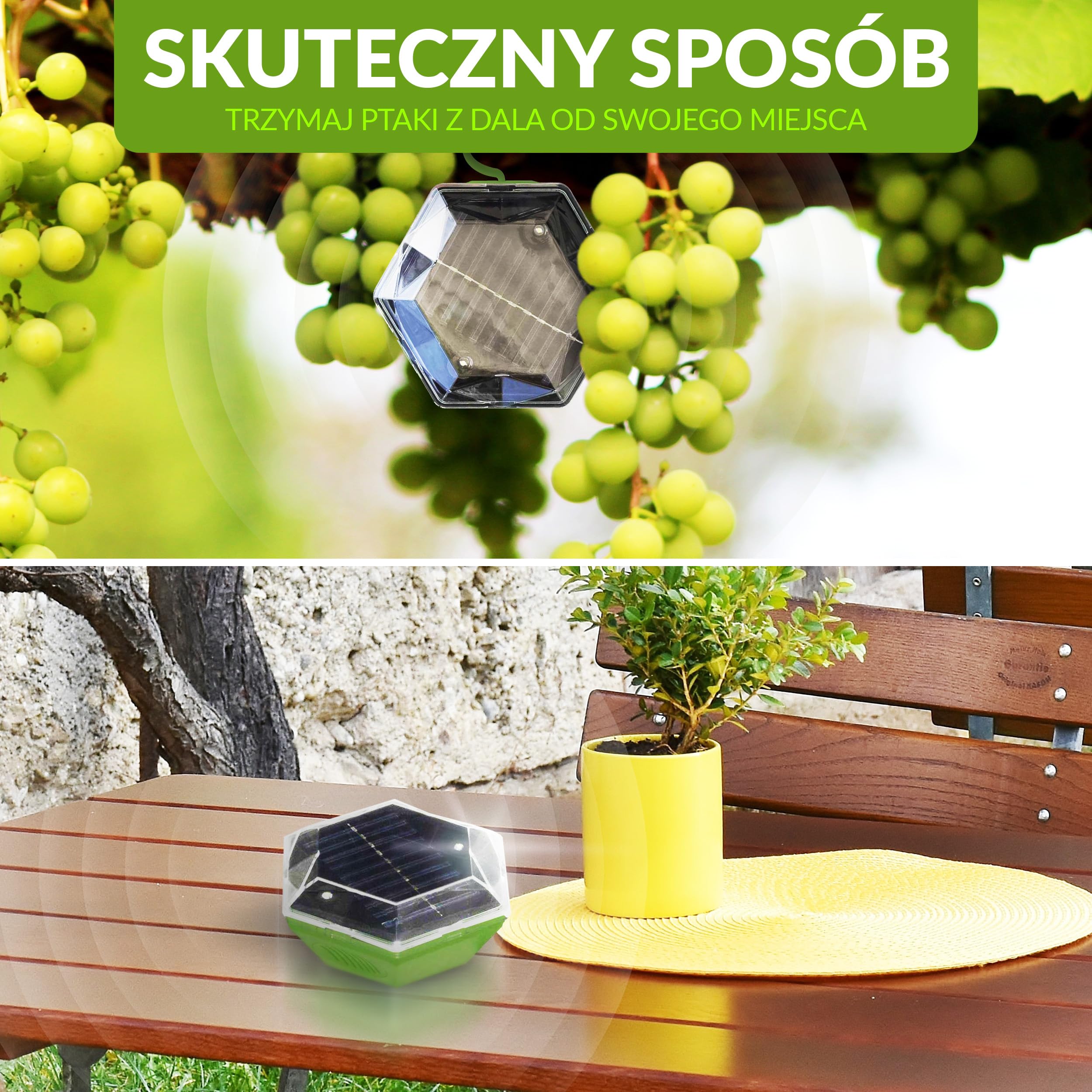 ISOTRONIC Solarny odstraszacz ptaków i gołębi – Ultradźwięki i lampa błyskowa – Na balkon i do ogrodu – Skuteczny na wróble, mewy i wrony – Zasięg 150 m² (3 sztuki)