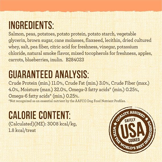 Merrick Lil Plates Grain Free Small Dog Treats, Natural Training Treats For Small Dogs, Small Salmon Recipe - 5 oz. Pouch