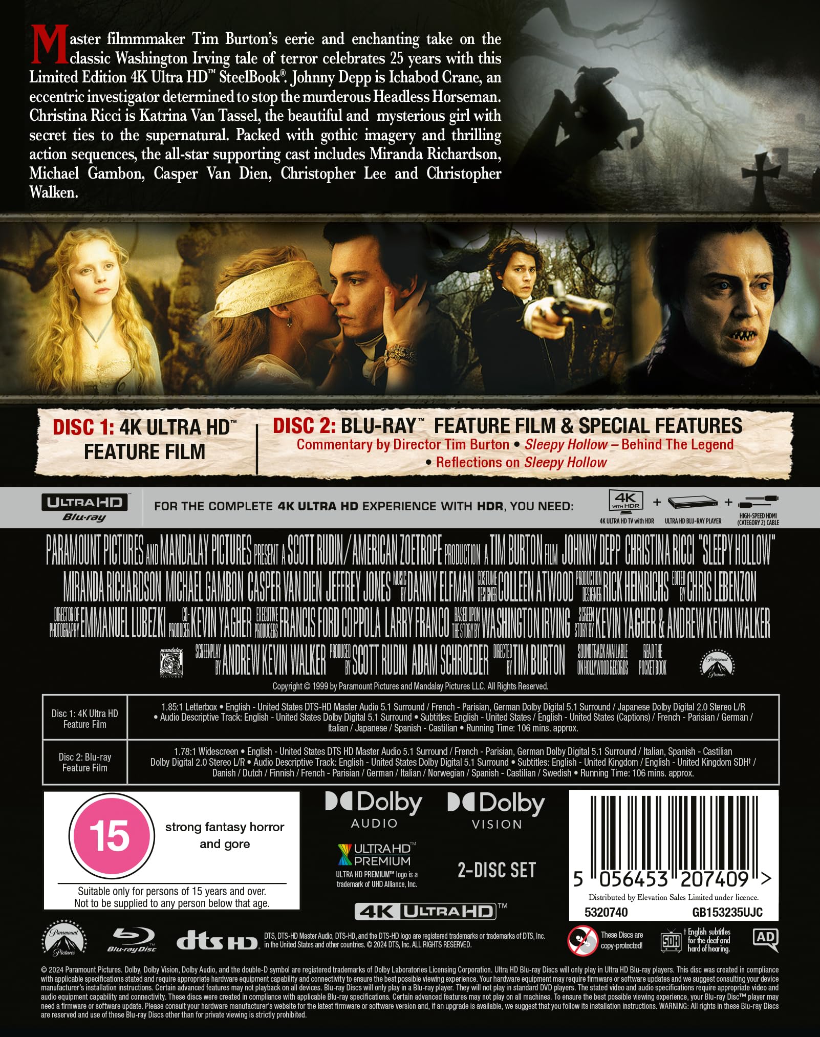 Sleepy Hollow 4K UHD Steelbook