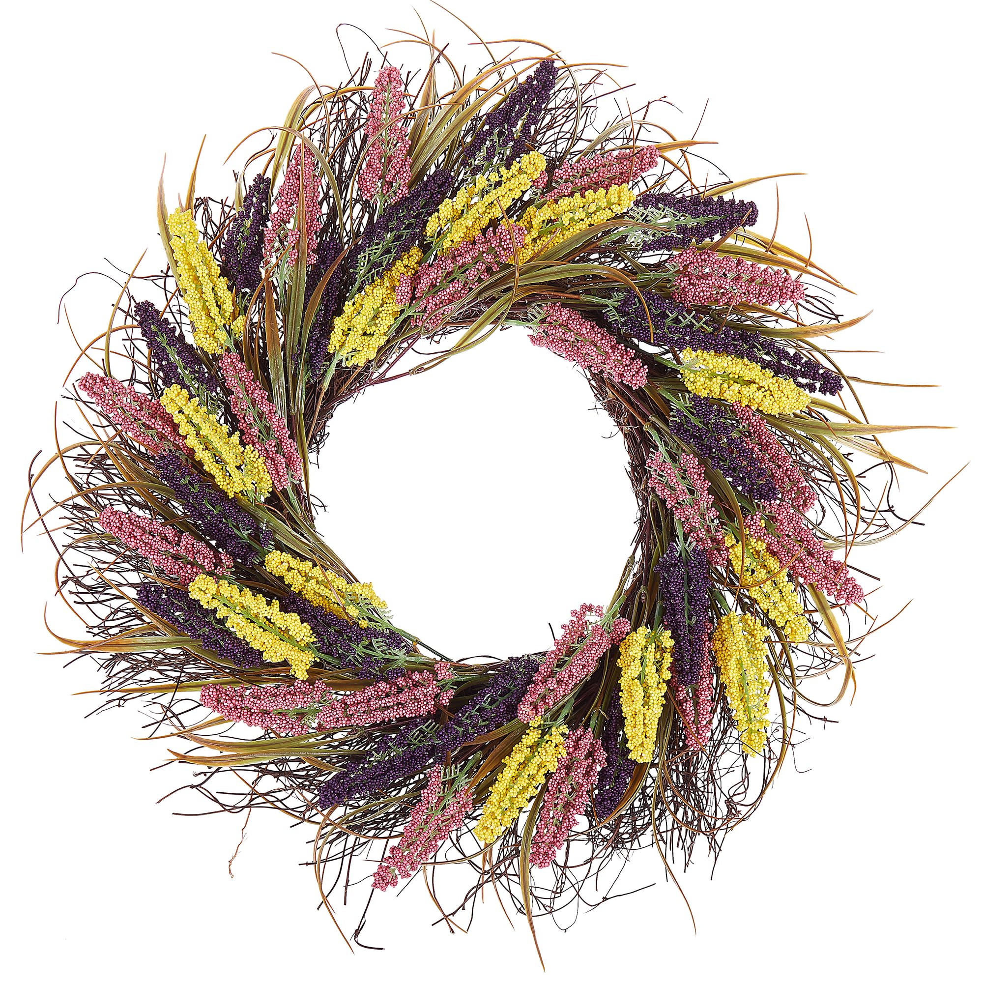 Türkranz Dekokranz ø 50 cm Kunstblumen Hängedeko Trockenblumenkranz Candelaria