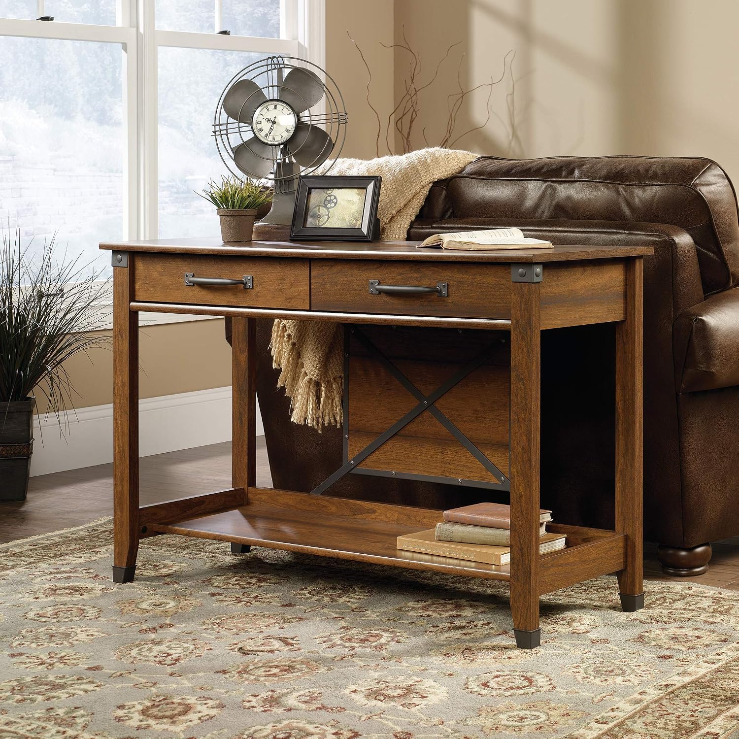 Sauder Carson Forge Sofa Table, Washington Cherry finish