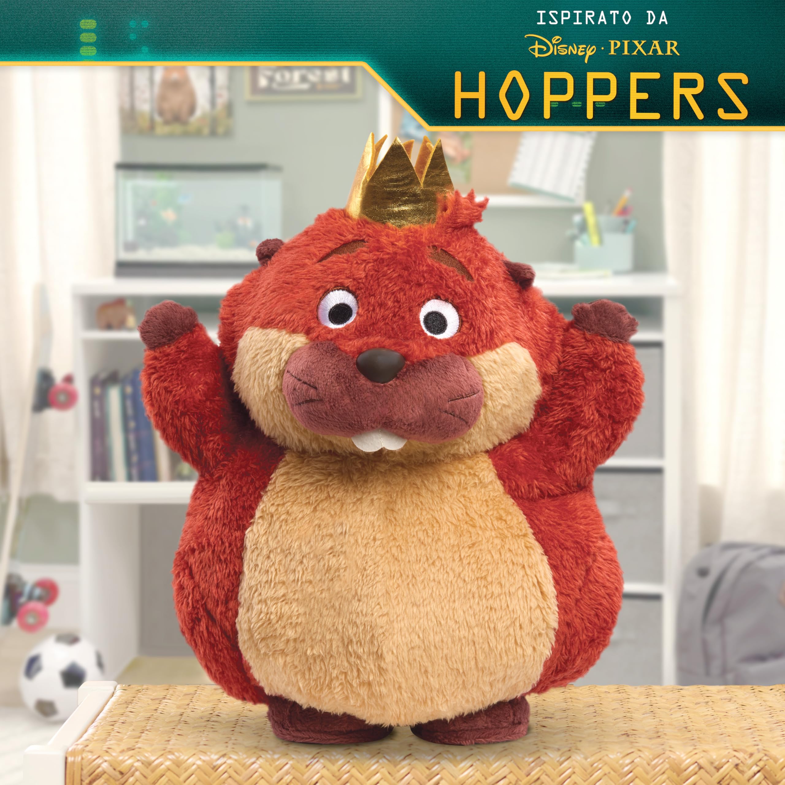 Just Play Disney y Pixar Hoppers Peluche Interactivo Rey Jorge 29 cm con Música y Movimiento, Juguete para Fans, Niñas y Niños a Partir de 3 Años, de - 3