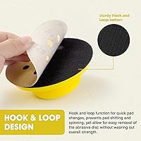 Vista 6 de Bloque de Lijado Manual de 5 Pulgadas con Gancho y Velcro, Bloque de Lijado de 2 Piezas Redondo y Mouse, Bloques de Lijado Manual de Espuma
