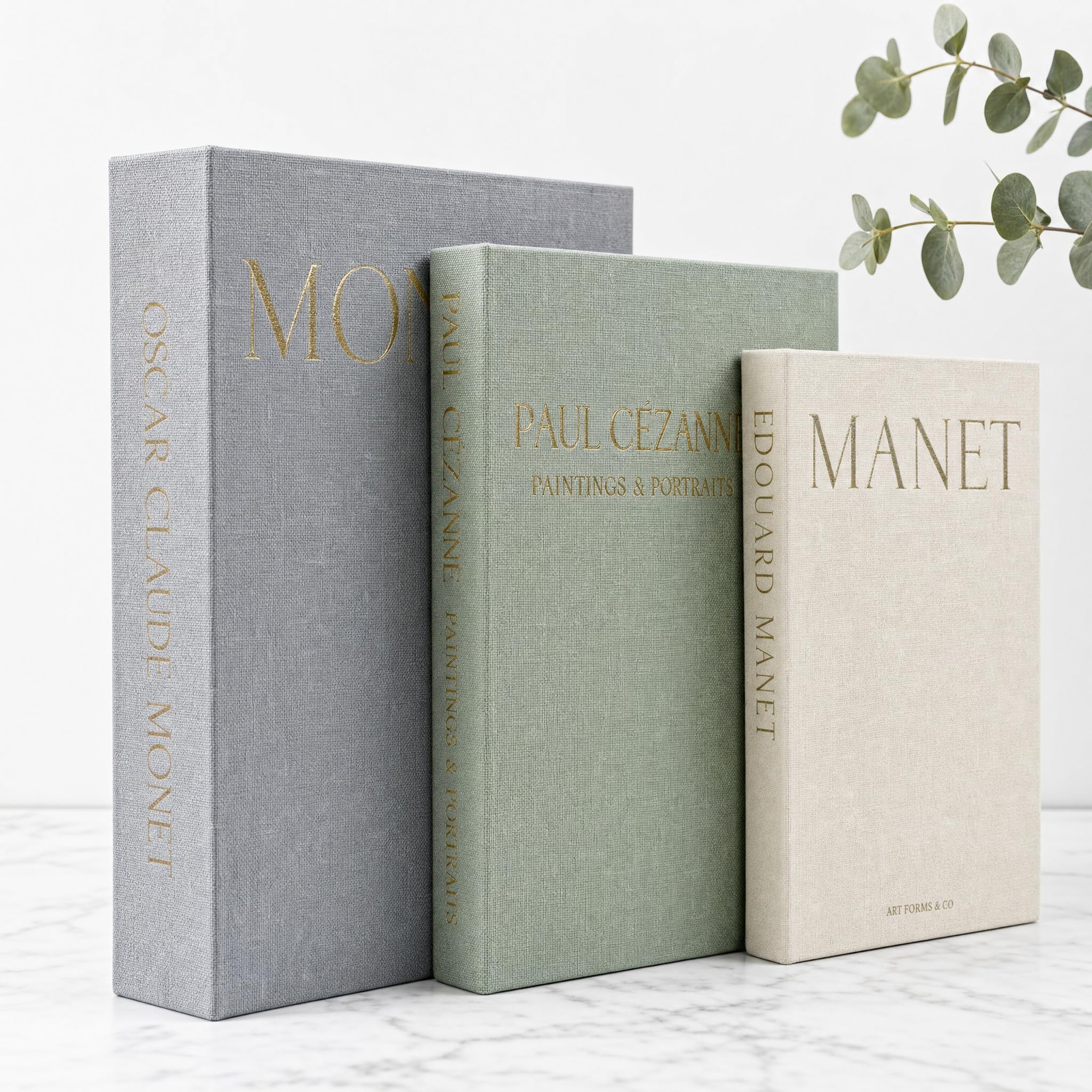 Decorative Books Set of 3,Linen Faux/Fake Books Storage Box for Home Decor