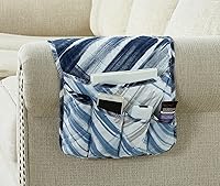 Vista 9 de Brilliant Sunshine Organizador de reposabrazos de sofá de retazos rosa y salvia, organizador de 5 bolsillos, organizador antideslizante para sillón