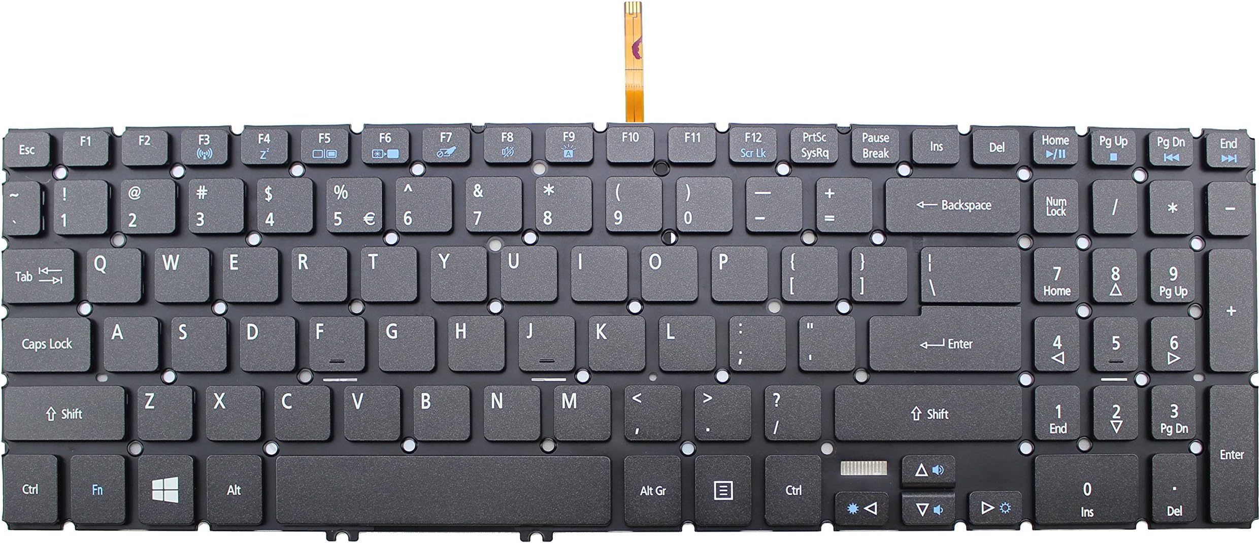 CHNASAWE Laptop Replacement Backlit Keyboard (Without Frame) for Acer Aspire M5-583 M5-583P M5-583P-5859 M5-583P-6423 M5-583P-6428 M5-583P-6637 M5-583P-9688 Series, US Layout Black Color