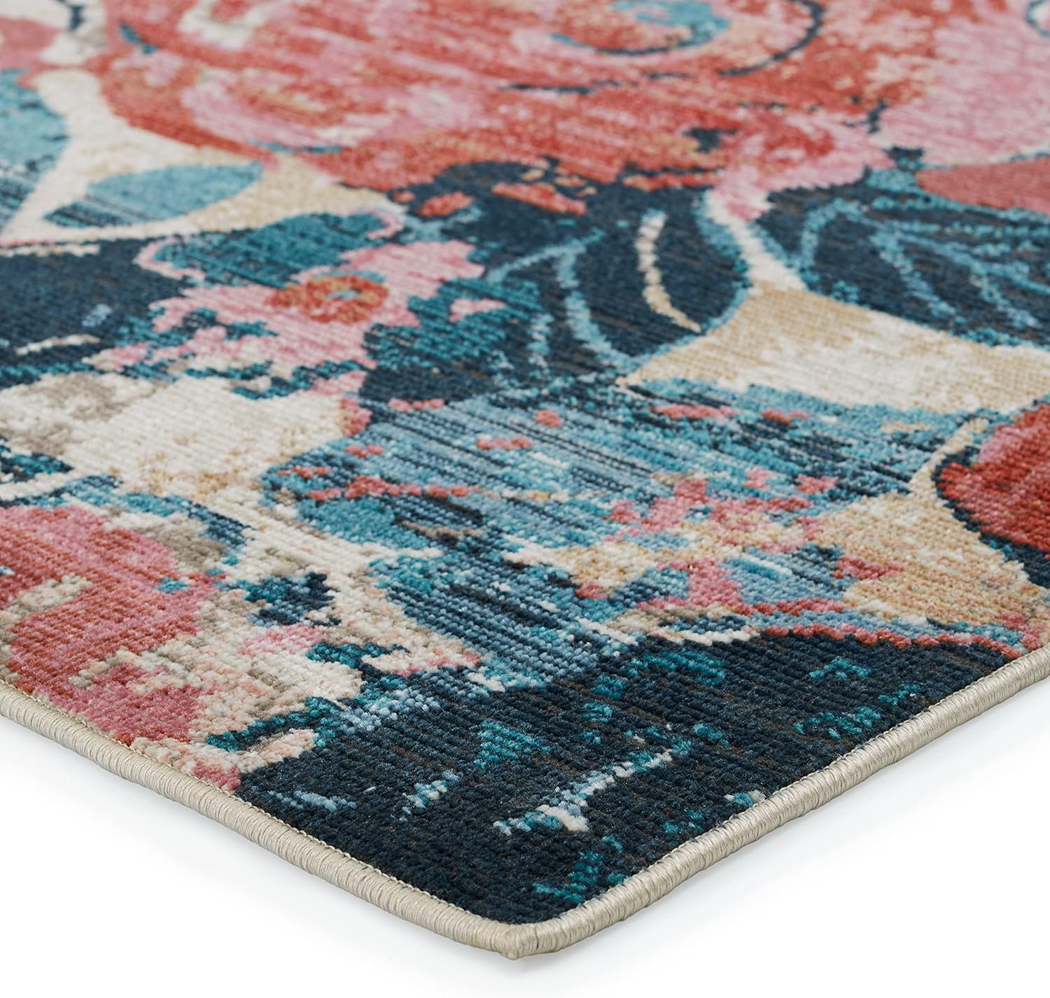 Jaipur Living Indoor Outdoor 4x6 Area Rug, Floral, Pink/Blue