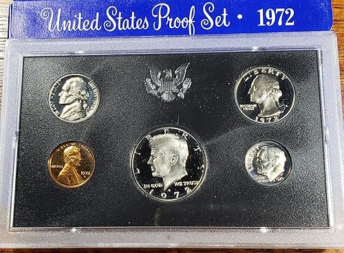 1972 S Gem 5-Piece Proof Set penny, nickel, dime, quarter, half US Mint Original Packaging Proof Coins