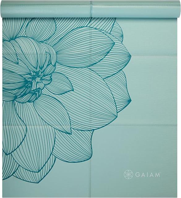 Gaiam Tapis de yoga - Fitness voyage pliant & Tapis d'exercice - Tapis de Yoga pliable pour tous les types de Yoga, Pilates & Entraînement au sol (68"L x 24"W x 2mm Épaisseur)