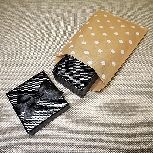 Miniatura 3 de CuteBox Bolsas de regalo de papel plano blanco con lunares (5 x 7 pulgadas) para mercancía, manualidades, recuerdos de fiesta, venta al por menor,