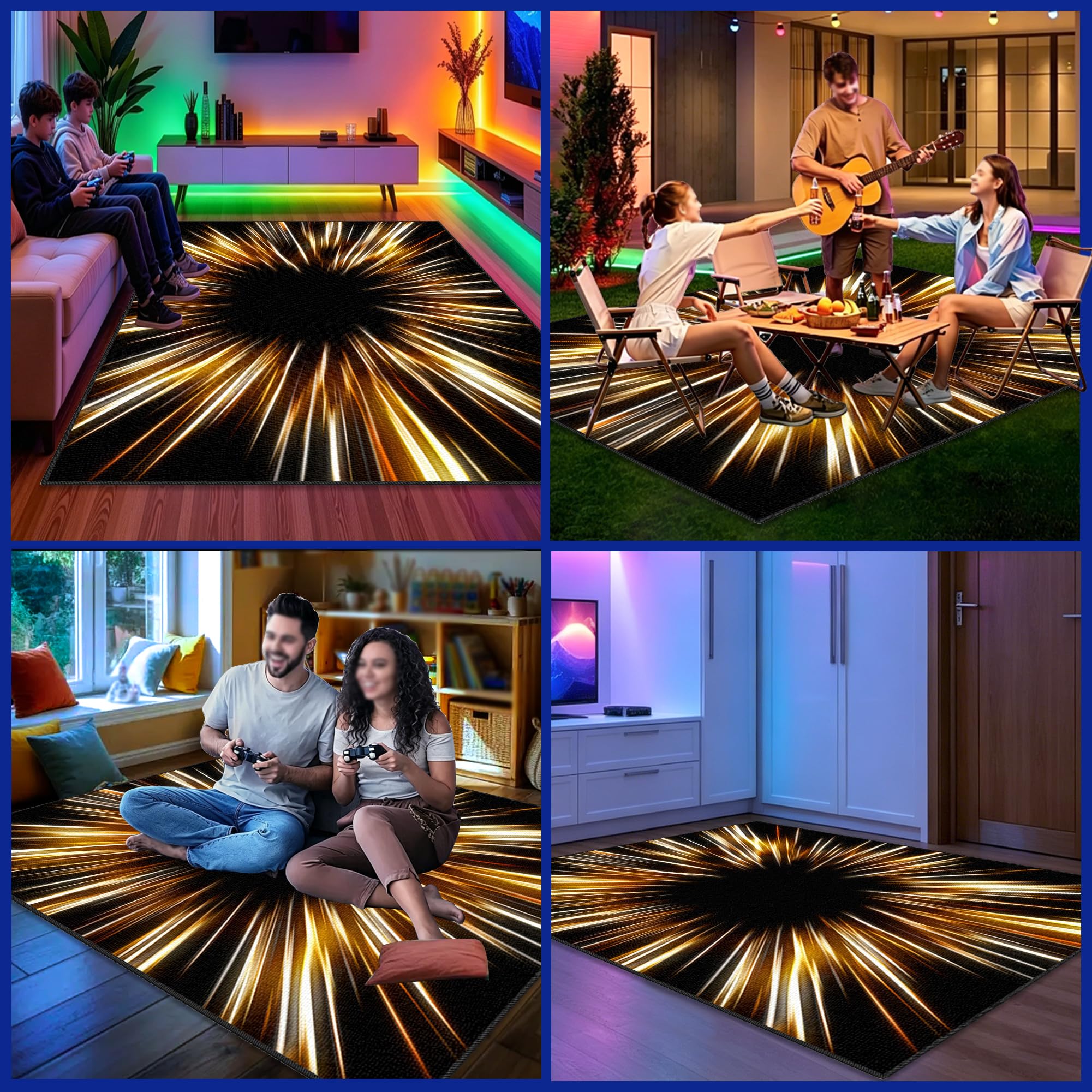 Dywan do sypialni Gaming Mata do gier na krzesło komputerowe 120 x 140 cm Antypoślizgowy dywan krzesło do gier na salę zabaw Dywan do salonu dla graczy Chłopiec