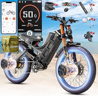2026 eAhora Romeo Pro 3/2 50-46Mph Electric Bike for Adults 5600W/4000W Dual Motor Ebike 60V 80AH/52v 70Ah Battery 200-235Miles Long Range, 26*4.0" Fat Tire, Full Suspension, All Terrain, APP Control