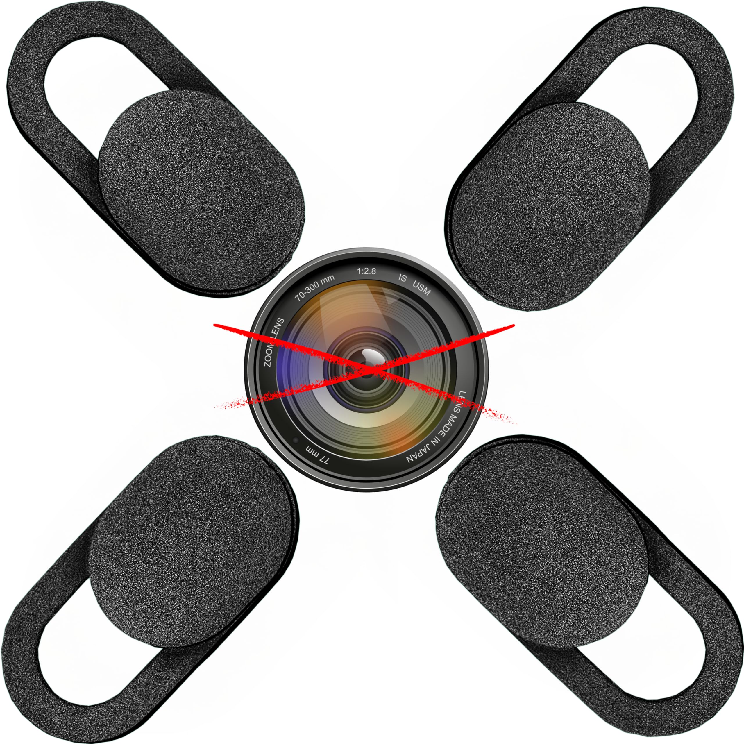 NOITAF Copri webcam 4 pezzi per i tuoi accessori, con webcam cover puoi stare tranquillo di non essere visto mentre usi lo smartphone, ipad o laptop