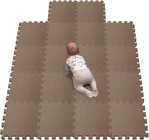 YIMINYUER - Tapete de juegos de gruesa espuma EVA de piezas interconectables, para niños o yoga o ejercicios, tipo rompecabezas, marrón, R06G301018