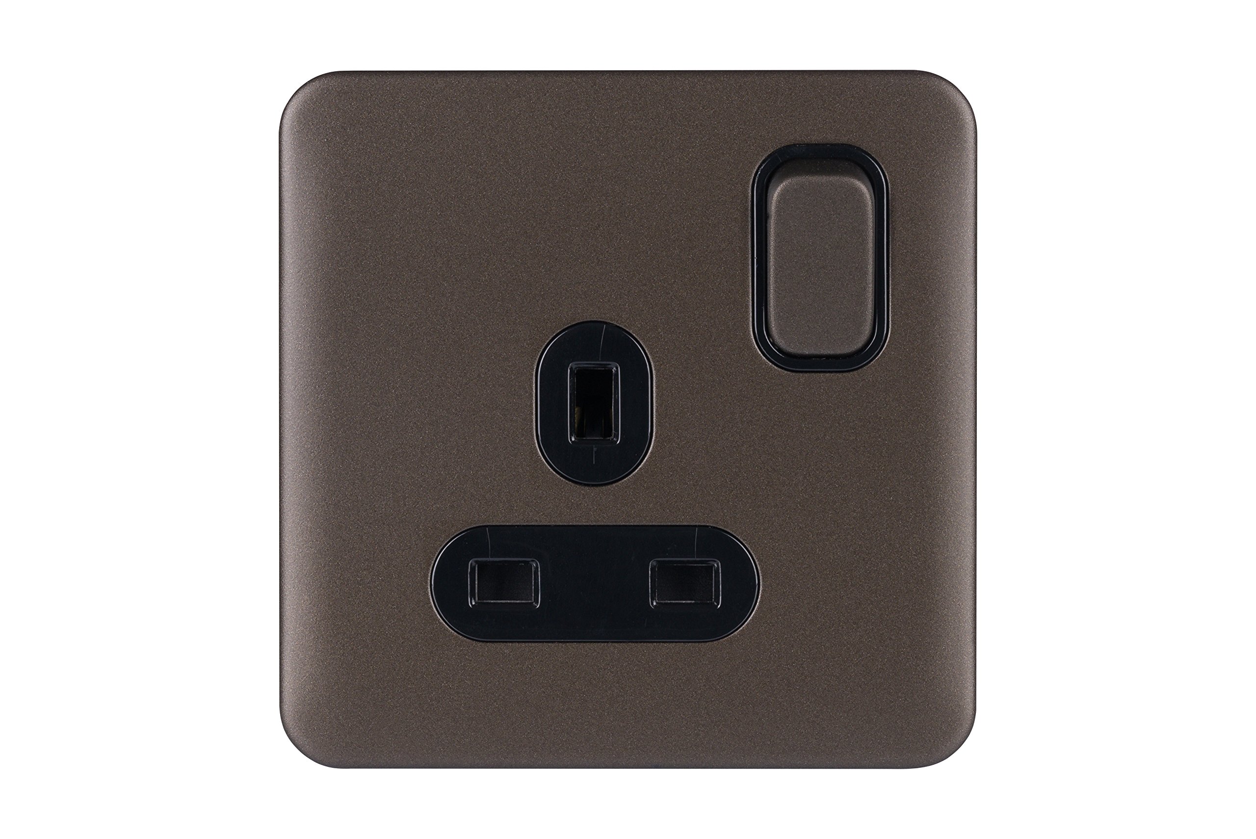 Schneider Electric GGBL3010DBMB Lisse Screwless Deco 1G 13A DP Sw Socket BMB, 240 V, Mocha Bronze