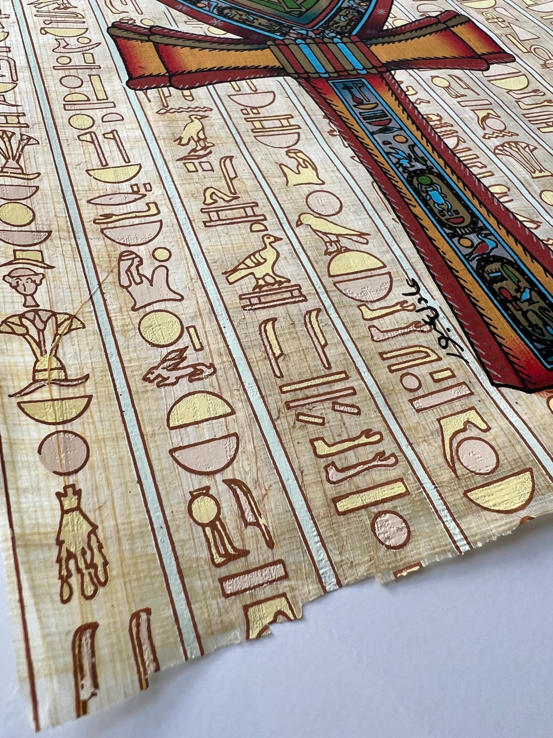 Ankh – Endless Life – Egyptian Crafts – Egyptian Art – Egyptian Papyrus Decor – Egyptian Hieroglyphs – Wall Art Papyrus – Unframed – Frameable – 9x13 inches