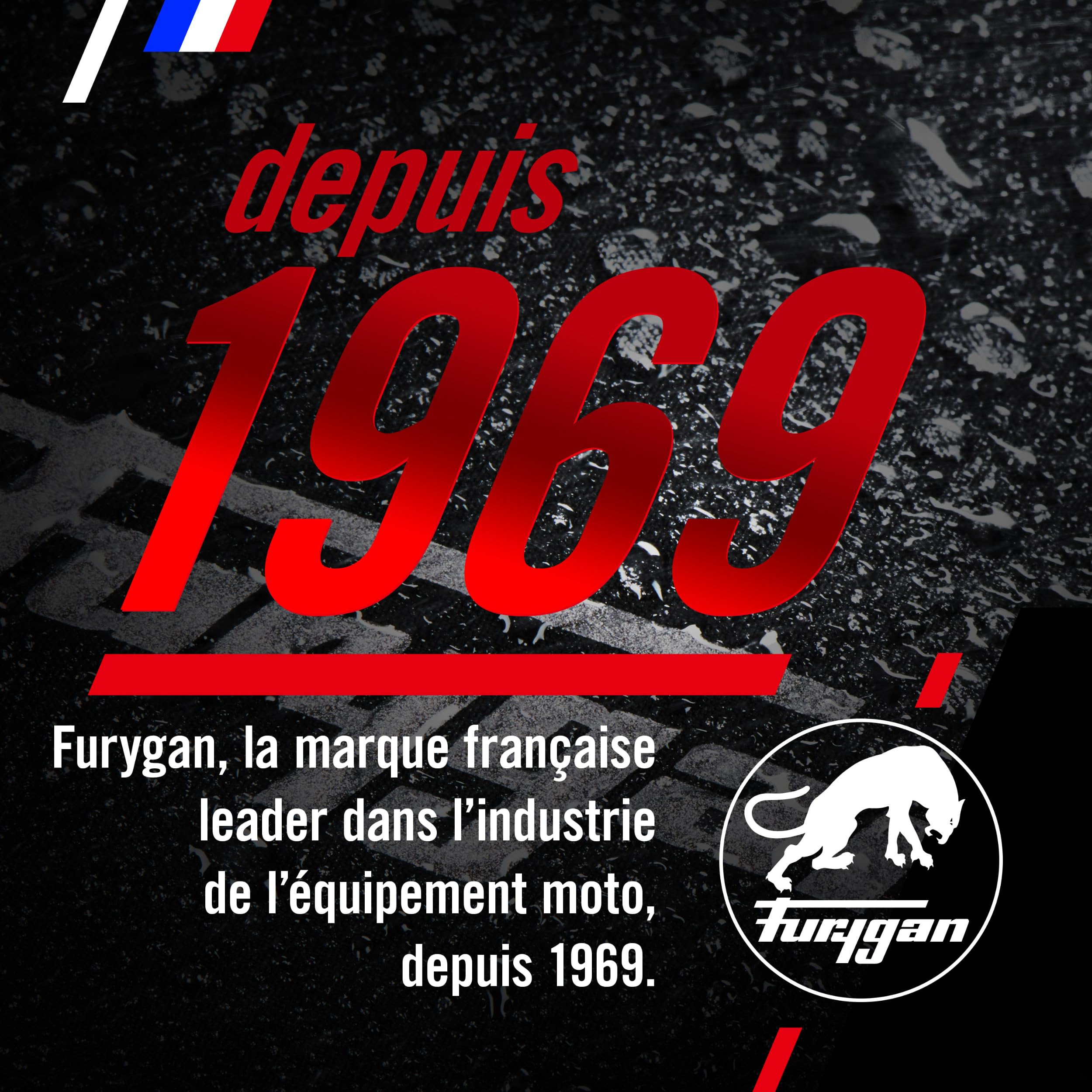 FURYGAN LR Jet Vented D3O - Tactile - Paume 100% Cuir de chèvre - Gants de Moto légers Homme - Protection métacarpes D3O - Aventure Touring Urbain