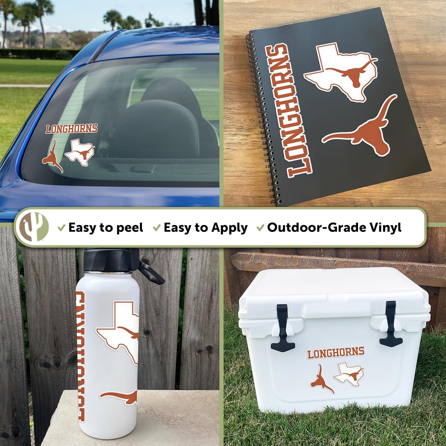 Desert Cactus University of Texas Sticker Longhorns UT Austin Vinyl Decals Laptop Water Bottle Car Scrapbook T5 (Type 5-1) - Image 2