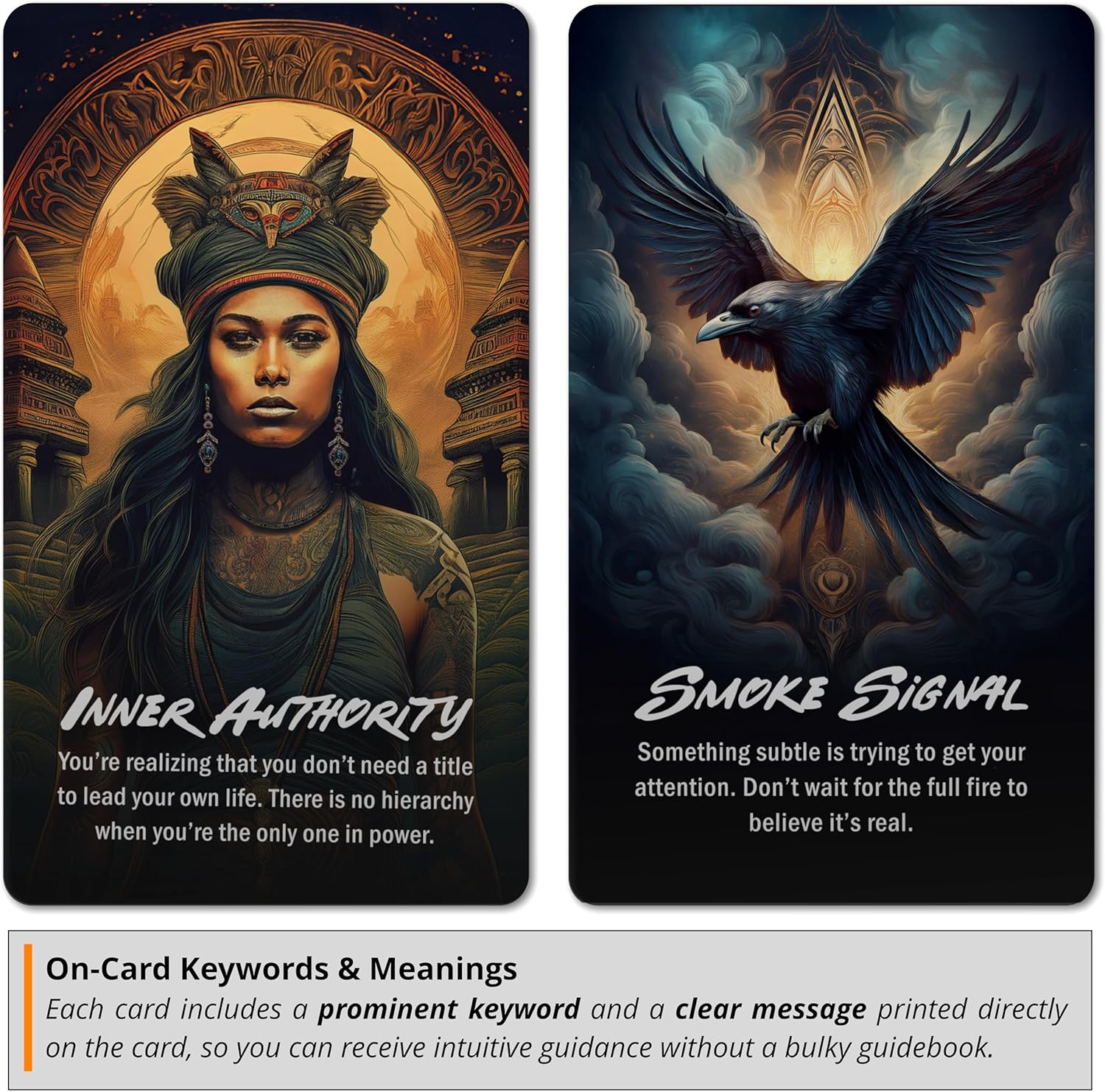 Feral Psychic: An Oracle of Untamed Truth by Safarah Starchild - Shadow Work and Self-Discovery Deck for Healing & Transformation - 60 Tarot Sized Cards with Keywords and Meanings on Them