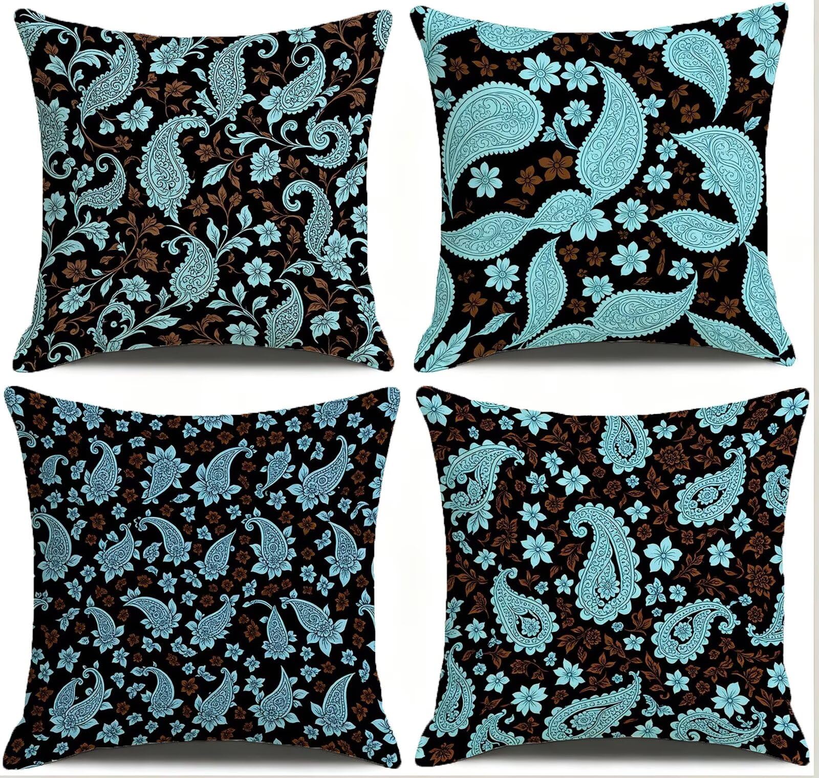 Kissenbezug Zierkissen Blau 45x45 4er Set,Outdoor Kissen Wetterfest,Cod-720