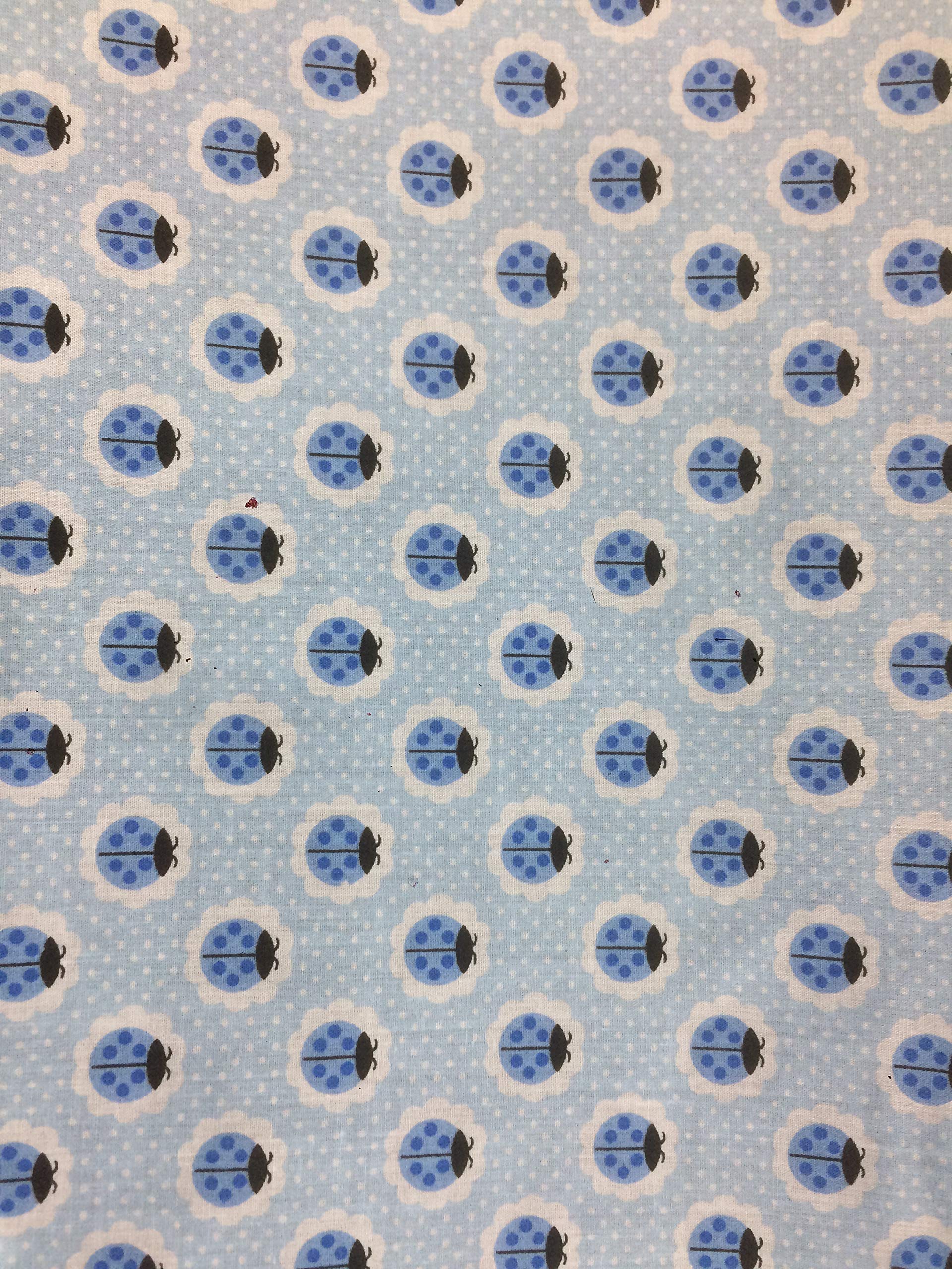 Nova TrimmingsAutumn Season New Patterned Polycotton Dress/Craft Fabric Designs - Blue Ladybird
