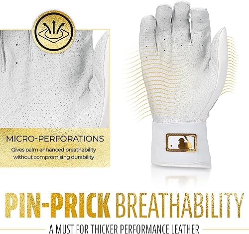 Miniatura 2 de Franklin Sports MLB Batting Gloves - Infinite Powerstrap Baseball + Softball Batting Gloves -Durable Full Wrap Cage Practice Gloves - Reinforced