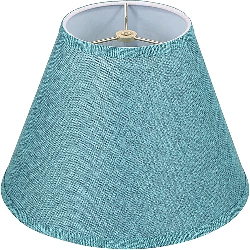 Aspen Creative 32078A Pantalla de Lámpara de Construcción Spider con Forma de Imperio Transicional en Verde Azulado, 6" Superior x 12" Inferior x 9"