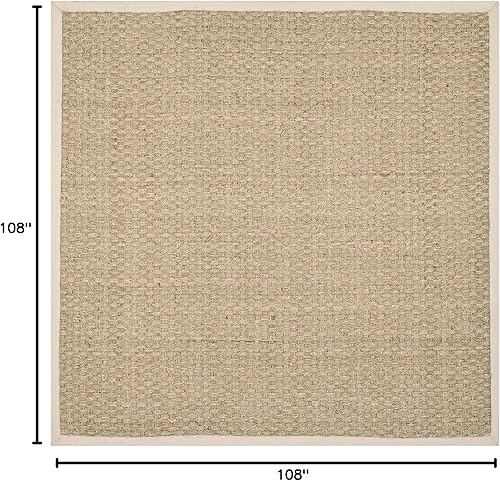 Vista 325 de SAFAVIEH Natural Fiber NF114A - Alfombra de hierba marina, tejido de canasta, con borde, para zonas de alto tráfico, sala de estar, dormitorio, 2