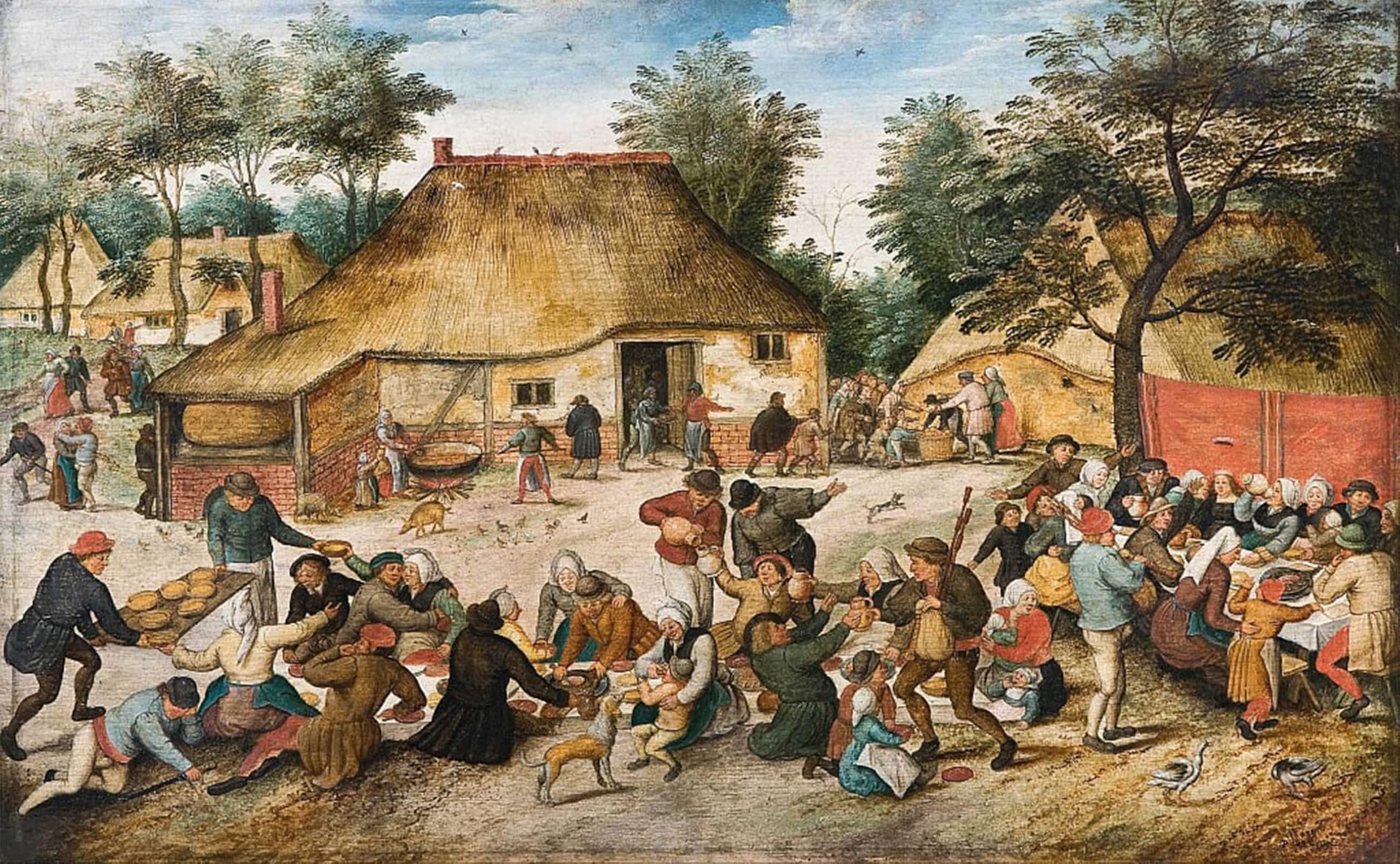 POSTERIIk Famous Animal Posters Vintage Picture the Peasant Wedding by Pieter Brueghel the Younger Modern Wall Decor for Home Decor 60x90cm