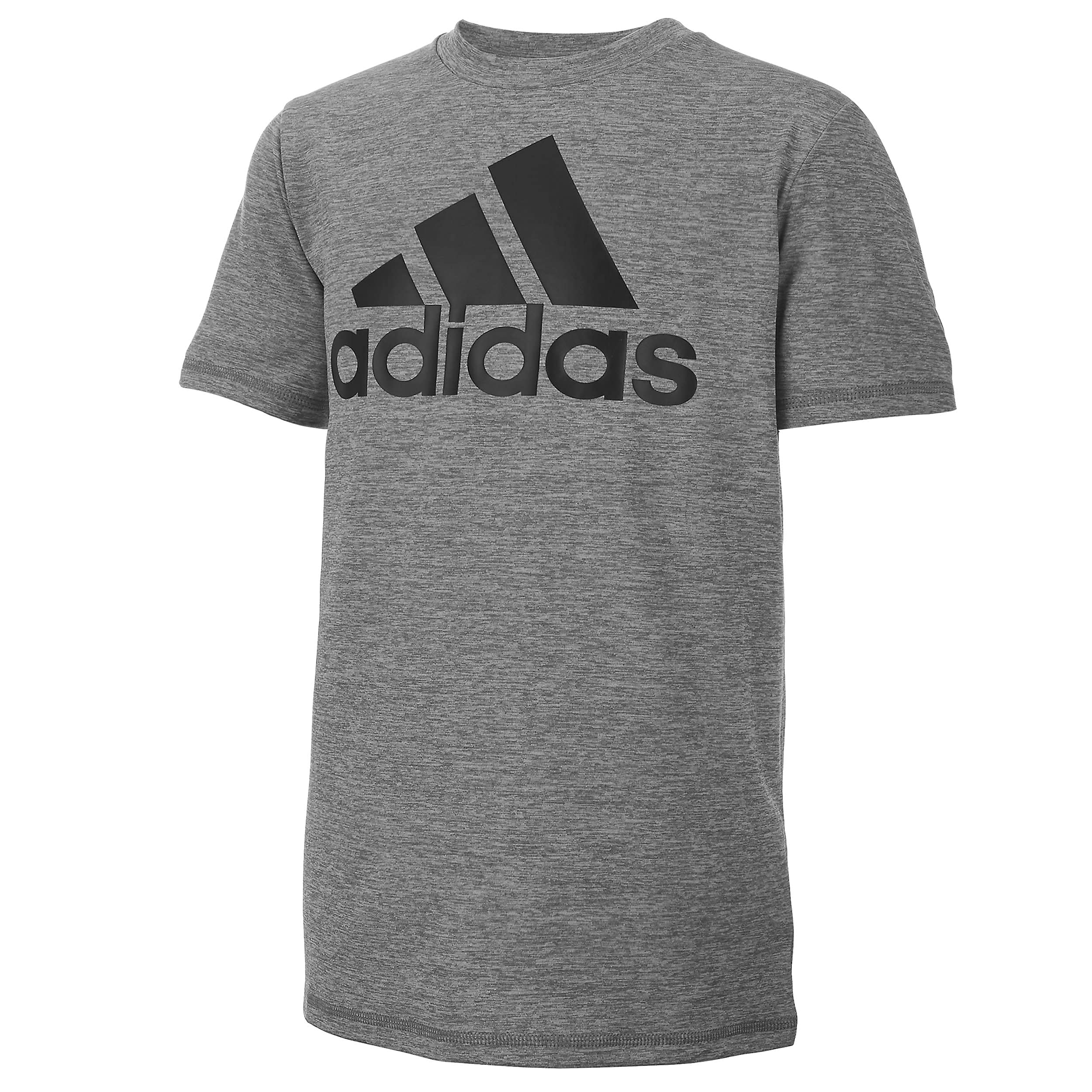 adidasBoys' Plus Size Short Sleeve Aeroready Performance Logo Tee T-Shirt
