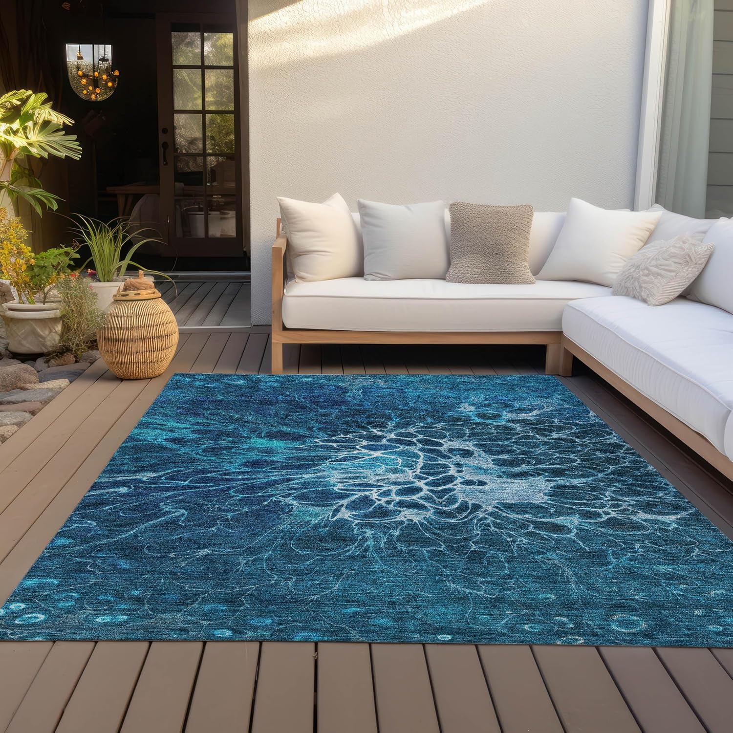 Addison Rugs Chantille ACN652 Navy 3' x 5' Indoor Outdoor Area Rug, Easy Clean, Machine Washable, Non Shedding, Bedroom, Entry, Living Room, Dining Room, Kitchen, Patio Rug
