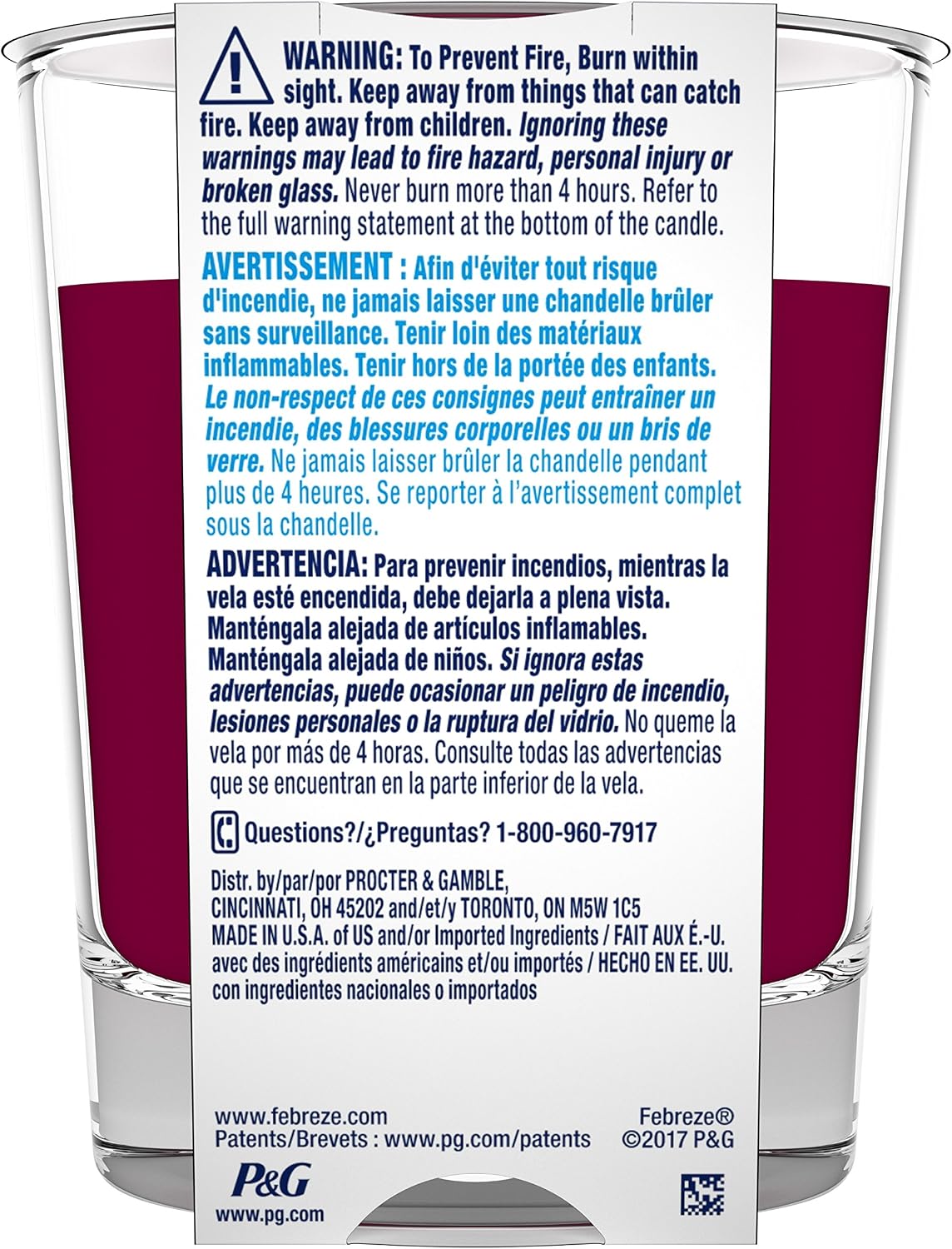 Febreze Candle with Gain Scent, Moonlight Breeze, 4 Count