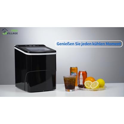Eiswürfelmaschine, FREE VILLAGE Klein Eiswürfelbereiter, 9 Hohlkegel Eiswürfel/6-10 Minuten, 12kg/24h, S/L Größe, LED… – Bild 8