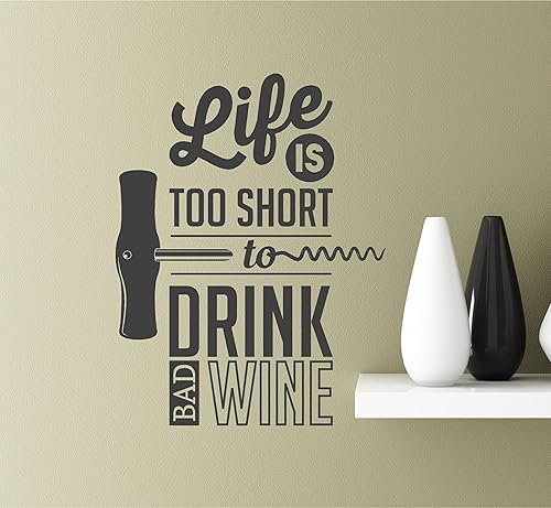 Southern Sticker Company Vinilo decorativo con texto en inglés Life is Too Short to Drink Bad Win