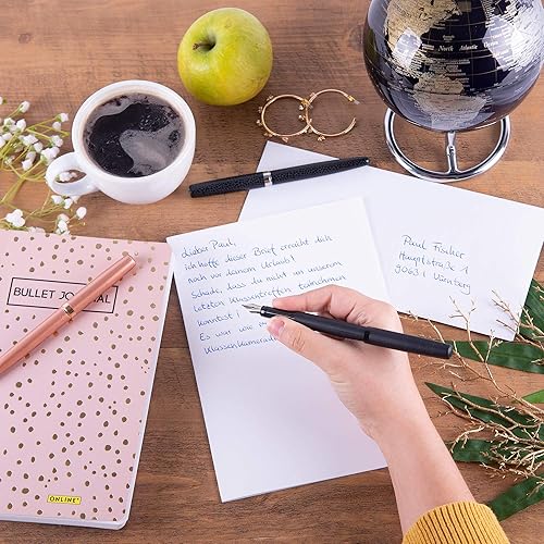 Miniatura 5 de Eleganza Pluma Estilográfica I Negro I Tamaño M I Clip de Metal I Incluye Cartucho de Tinta I Pluma Fuente para Cartuchos de Tinta Estándar o