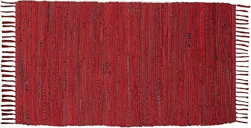 Miniatura 10 de Alfombra de algodón de 24 x 36 pulgadas, alfombra Chindi multicolor, tejida a mano, lavable y reversible para sala de estar, cocina, entrada, con