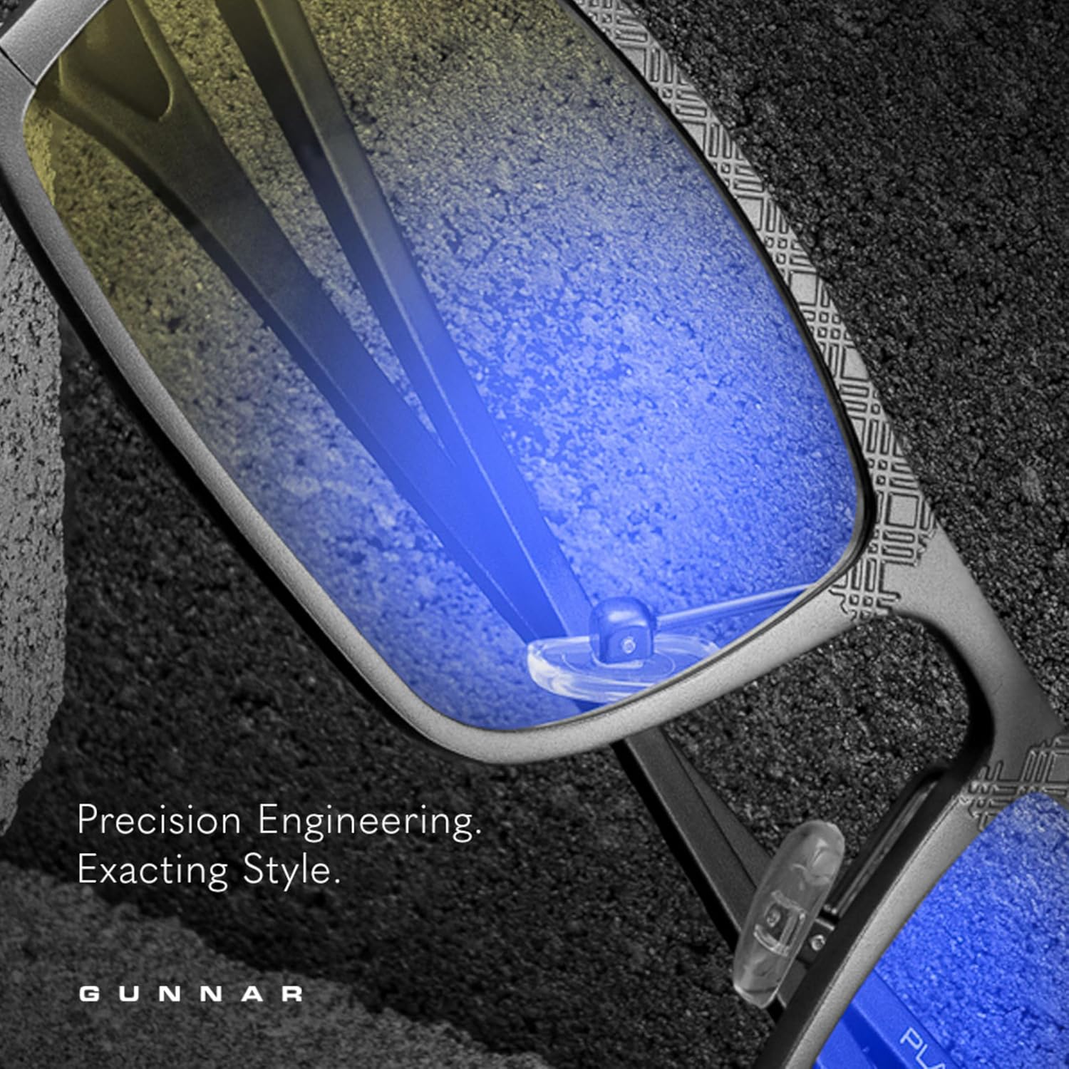 GUNNAR Computer Glasses - Plaid, Graphite, Amber Lens-Blue Light Blocking & Anti Glare
