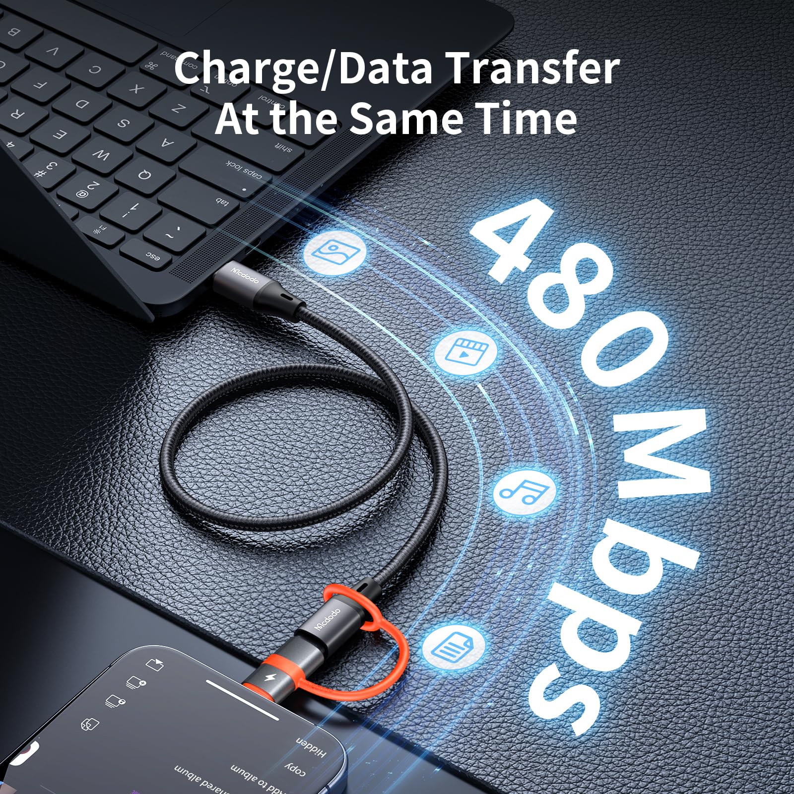 Adattatore Lightning To USB C Mcdodo - Per IPhone, Ricarica Rapida 3A, Sincronizzazione Dati