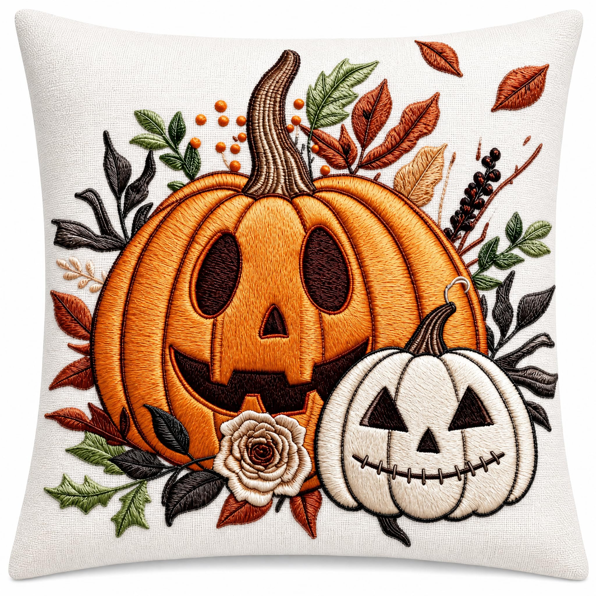 Dual Pumpkin Halloween 45x45cm Cushion Covers,Indoor Outdoor Pillow Covers — image 1
