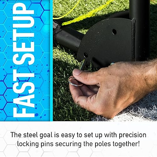 Miniatura 38 de Franklin Sports Porterías de fútbol de competición – Porterías de fútbol de acero portátiles para patio trasero – Portería de fútbol para adultos +